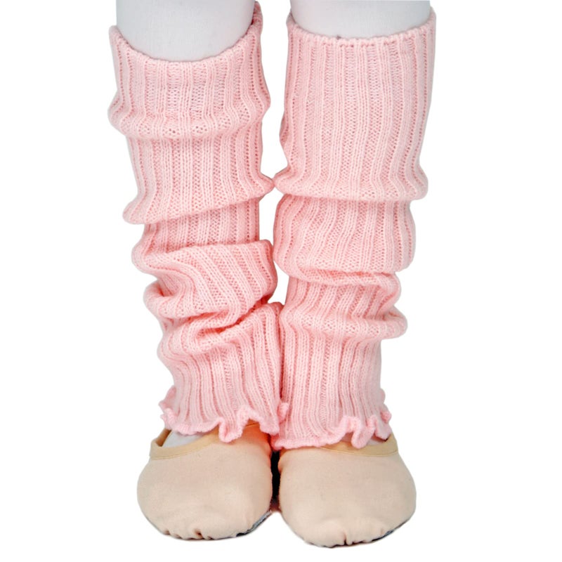 DANCE YOU DANCEYOU Ballet Leg Warmers for Girls Toddler Teens Stirrup Ankle Warmers Knitted Socks for Dance Practice Yoga Sports Casual, Pink - Image 3